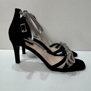 JONES NEW YORK - BLACK SUEDE EVENING SANDALS - 8